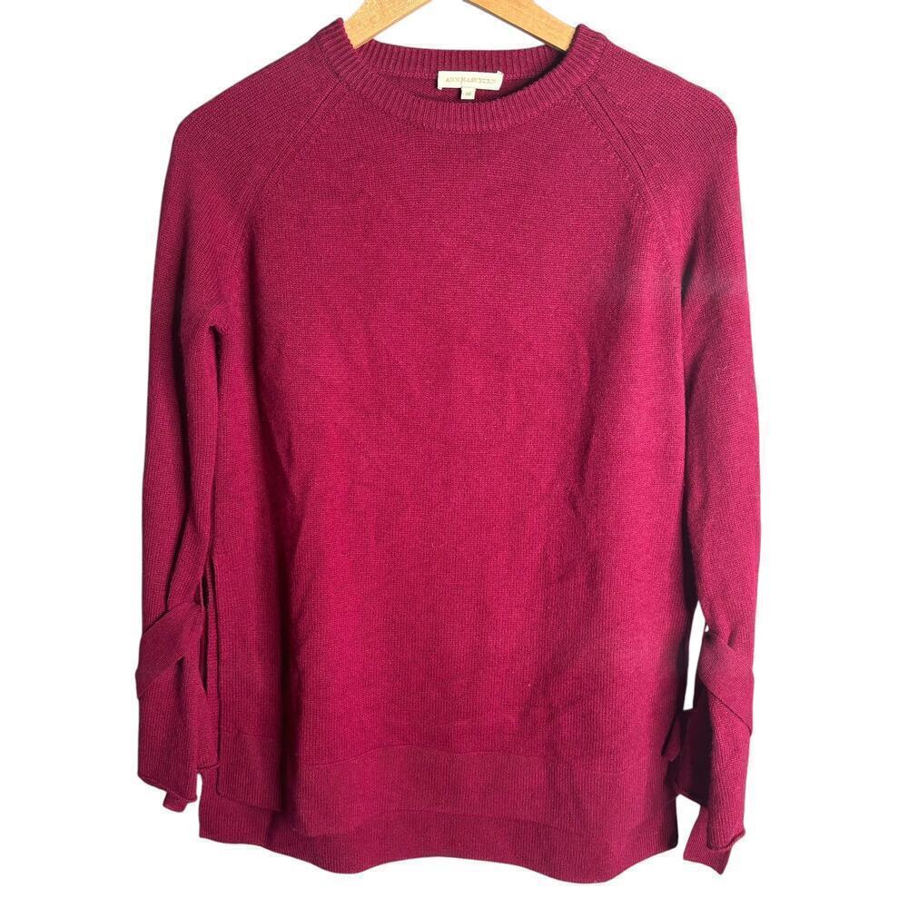 Ann Mashburn Tie Cuff Cashmere Sweater Red Size XS